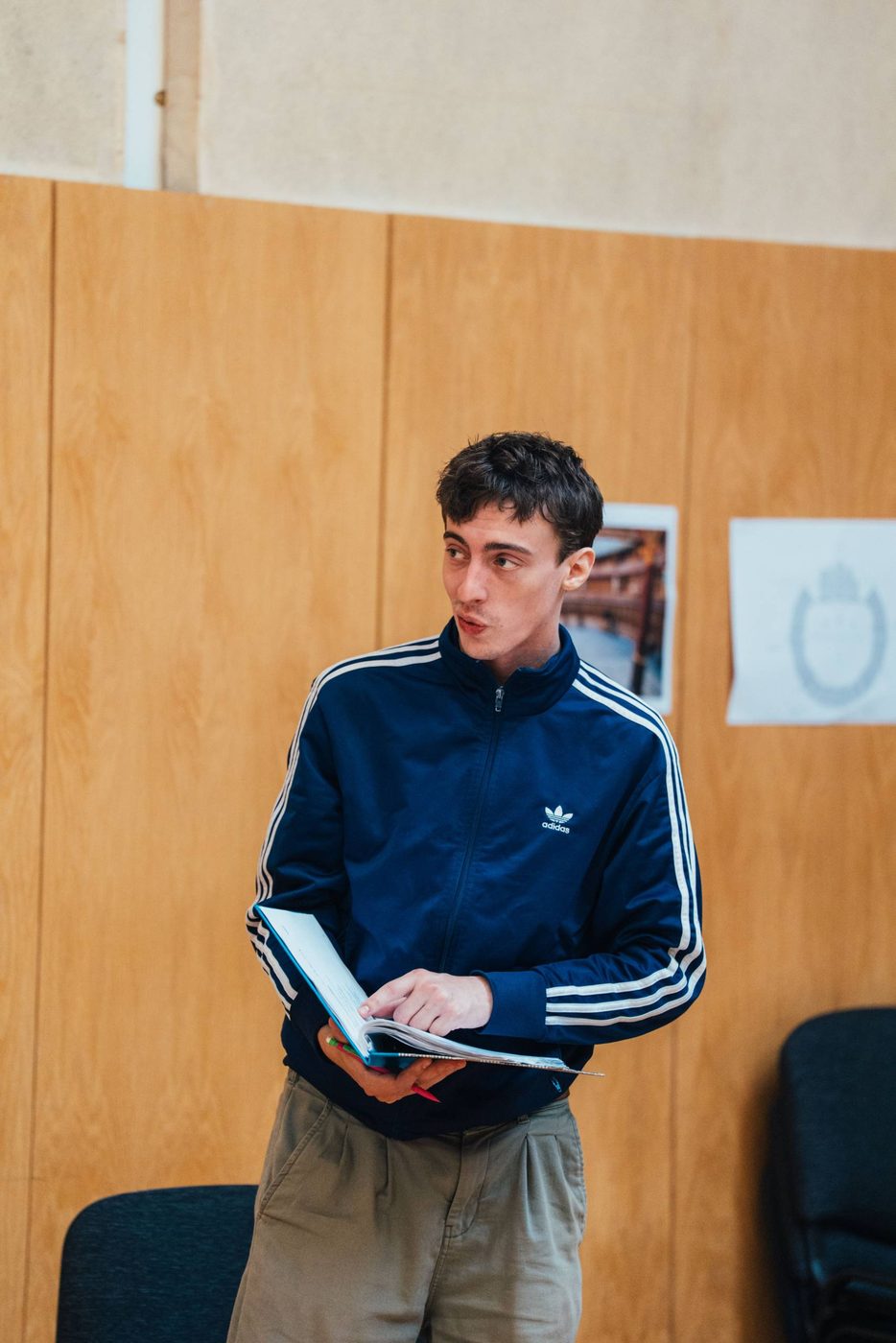 Kasper Hilton-Hille in rehearsals for Troilus and Cressida.